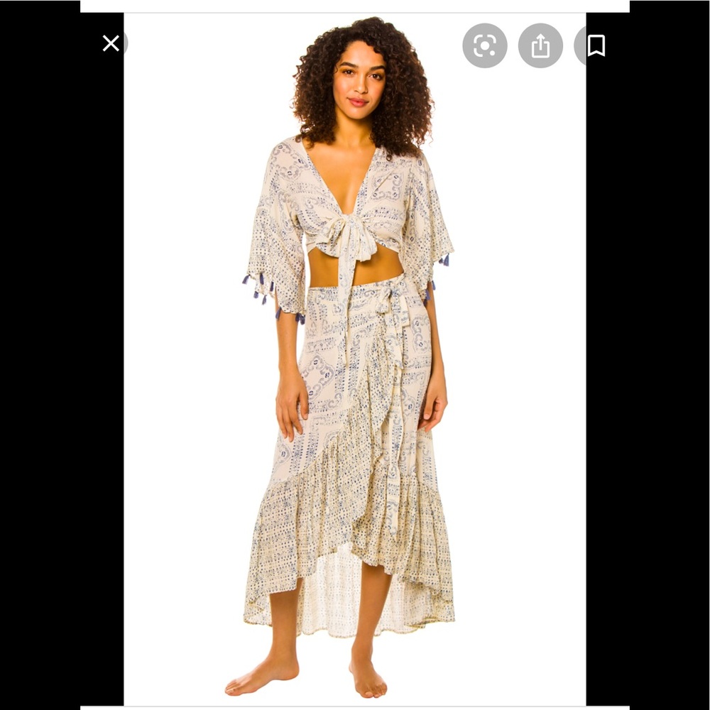 Surf Gypsy 2-pc Boho Ruffle Wrap Skirt Set